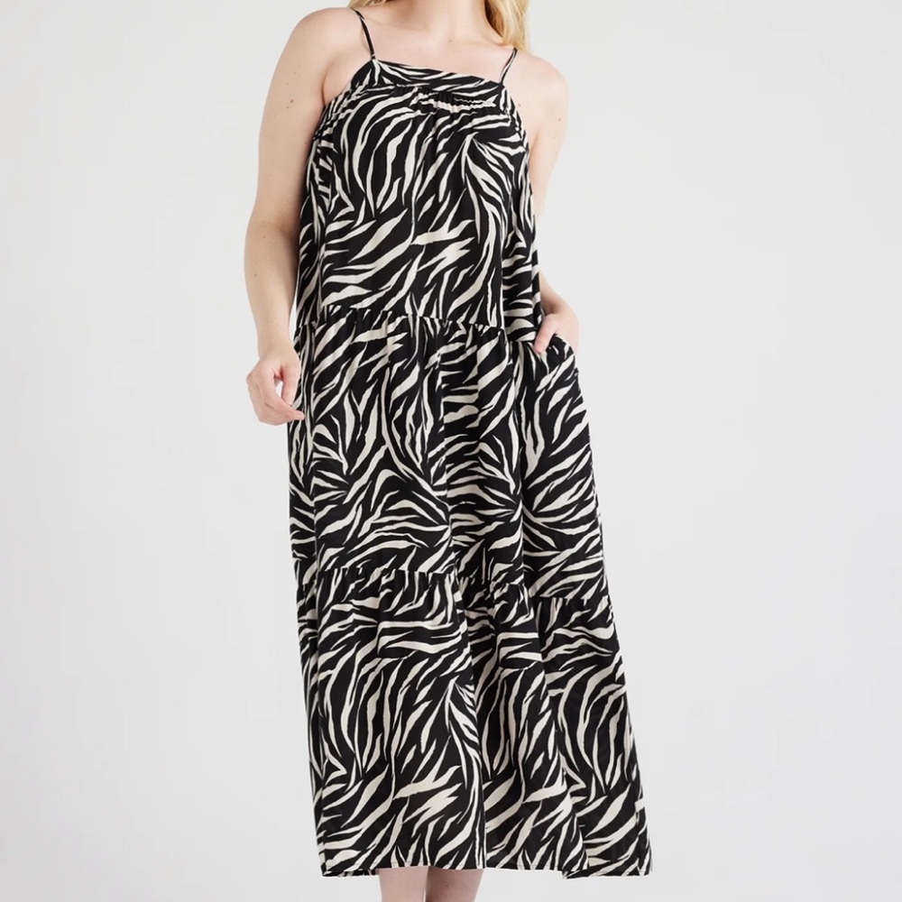 Time and Tru Women's Zebra‎ Print Knit Halter Dress Size Small (4-6) NEW/Tag